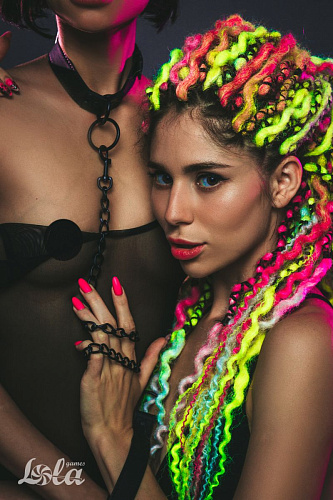 Чёрный ошейник с поводком Lola toys Sin 1086-01lola