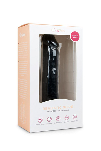 Чёрный фаллоимитатор EDC Wholesale Realistic Dildo ET176BLK (20,5 см)