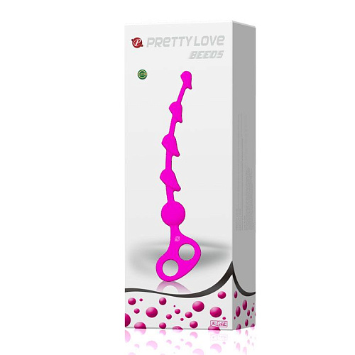 Силиконовая лиловая цепочка с удобной ручкой Baile Beeds BI-014213 (25 см)