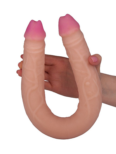 Двусторонний телесный фаллоимитатор из неоскин LOVETOY (А-Полимер) 050503 (47 см)