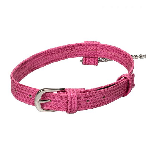 Розовый ошейник с поводком California Exotic Novelties Tickle Me Pink Collar With Leash SE-2730-20-2