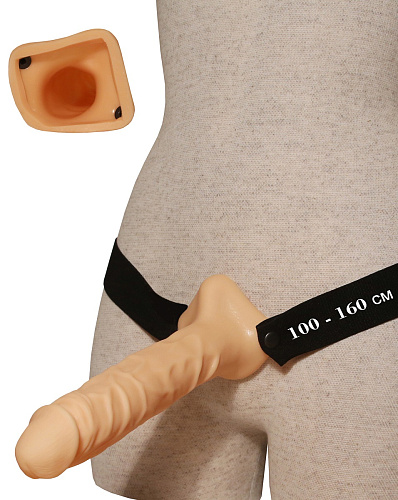 Фаллопротез телесного цвета на чёрной резинке Сумерки богов 1005-09 BX DD