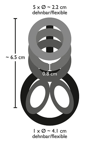 Дымчатая насадка на пенис и мошонку с гребнем Orion Penis Hodenring 05097790000