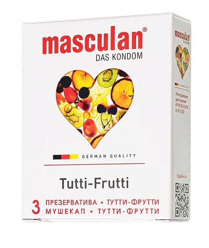 Жёлтые презервативы с фруктовым ароматом Masculan Ultra 1 Tutti-Frutti №3 (3 шт)