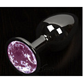 Графитовая анальная пробка с розовым кристаллом Пикантные штучки DPBP041LP (8,5 см)