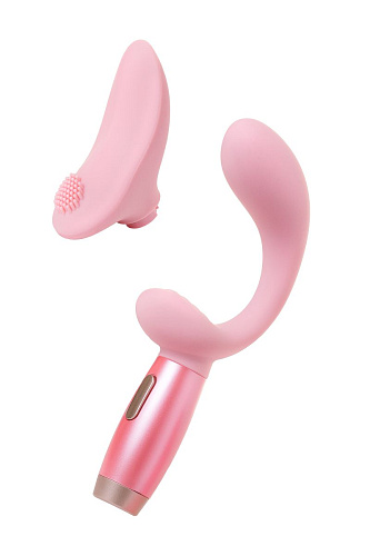 Розовый вибратор с двумя сменными насадками Le Stelle PERKS SERIES EX-3 LS12209