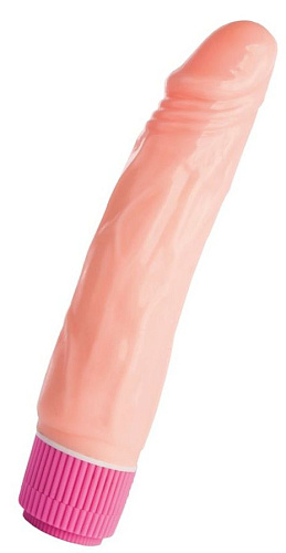 Телесный реалистичный вибратор Штучки-дрючки 690609 (20,5 см)