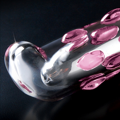 Стеклянный вибростимулятор розового цвета Pipedream Icicles №19 PD2919-00 (17,8 см)