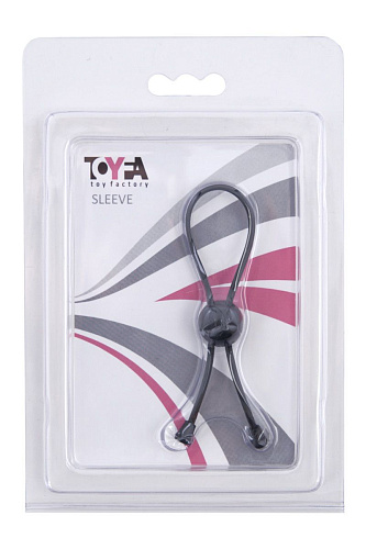 Чёрное лассо для пениса с утяжкой ToyFa 888016-5