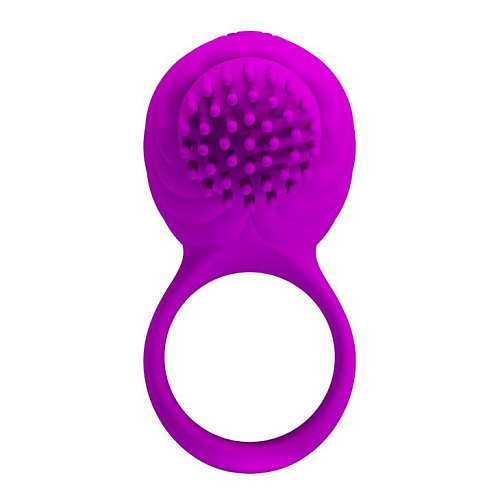 Лиловое вибрирующее эрекционное кольцо с вращающейся щёточкой Baile Georgia BI-014408