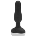 Анальная вибропробка чёрного цвета b-Vibe NOVICE REMOTE CONTROL PLUG BLACK BV-004-BLK (10,2 см)