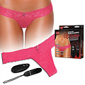Розовые трусики с вибрацией на радиопульте Hustler HVP06-PNK (размер M-L)