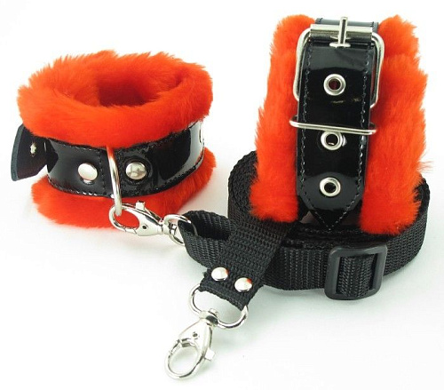 Набор на кровать с красным мехом BDSM Light БДСМ арсенал 760008ars