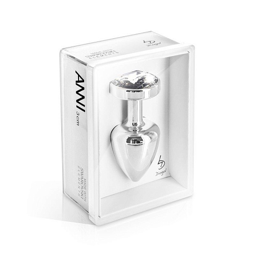 Серебристая пробка с прозрачным кристаллом DIOGOL ANNI round silver plated T3 1020053000 (9 см)