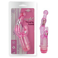 Розовый вибростимулятор Howells Crystal Naughty Rabbit 83054-pink (20 см)