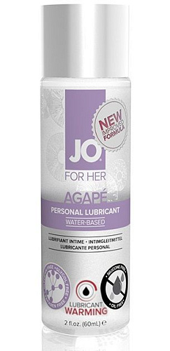 Разогревающий женский лубрикант на водной основе JO AGAPE LUBRICANT WARMING - 60 мл. System JO JO42009