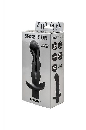 Чёрный анальный вибромассажёр Lola toys Naughty 8012-01Lola (14,5 см)