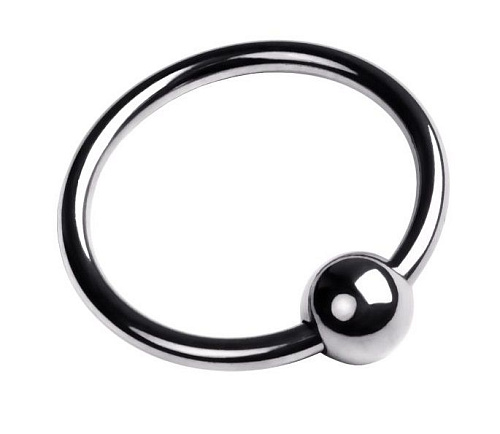 Серебристое кольцо на головку пениса размера ToyFa M 717107-M