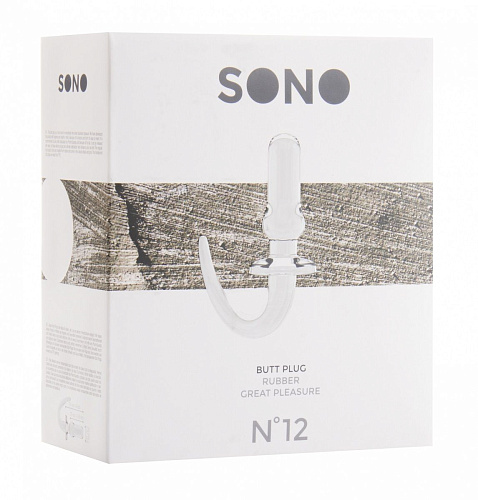 Прозрачная анальная пробка с хвостиком-ручкой Shots Media BV SONO №12 SON012TRA