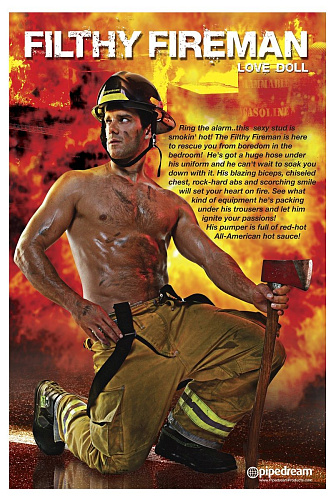Надувная секс-кукла «пожарник» телесного цвета Pipedream Filthy Fireman Love Doll PD3581-00