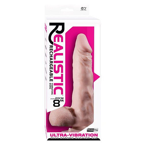 Телесный реалистичный вибромассажёр на присоске NMC 111795 (20 см)