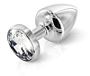Серебристая анальная пробка DIOGOL ANNI round silver plated T2 1020052000 (7,5 см)