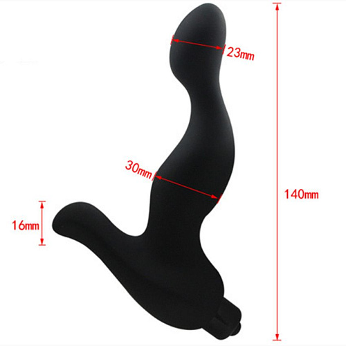 Чёрный вибратор для стимуляции точки G и клитора 4sexdreaM 47448