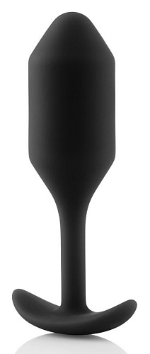 Чёрная пробка для ношения b-Vibe Snug Plug 2 BV-008-BLK (11,4 см)