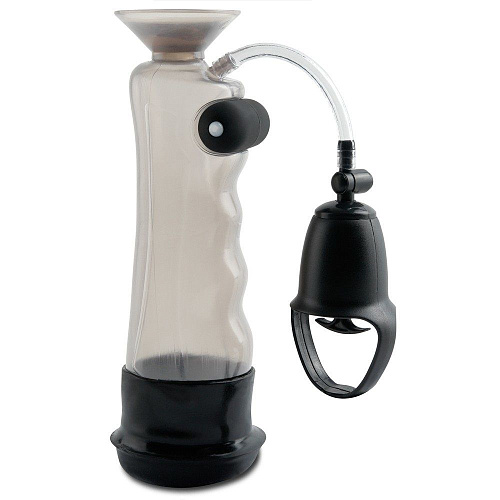 Дымчатая водонепронецаемая вакуумная помпа с вибрацией и присоской Pipedream Vibrating Sure Grip Shower Pump PD3282-23