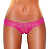 Розовые трусики-тонг с жемчужной нитью Hustler HVP02-HPNK (размер S-M)