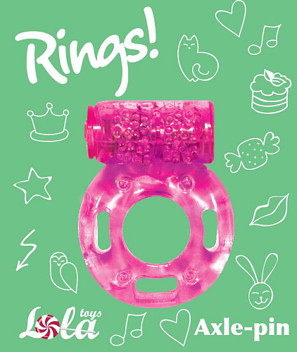 Розовое эрекционное кольцо с вибрацией Lola toys Rings Axle-pin 0114-83Lola