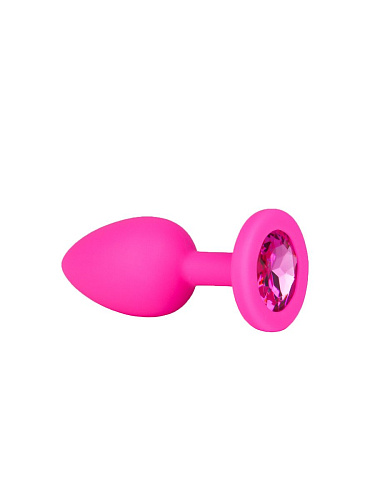 Розовая анальная втулка с малиновым кристаллом Сумерки богов 516-02 crimson-DD (7,3 см)