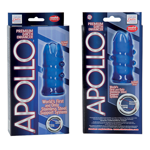 Синяя насадка California Exotic Novelties Apollo Premium Girth Enhancers SE-1388-20-3