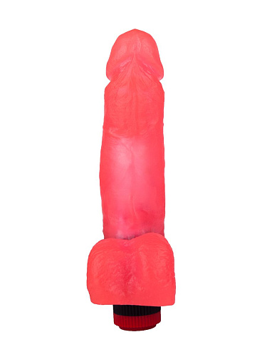 Розовый гелевый вибромассажёр в виде фаллоса LOVETOY (А-Полимер) 221500 (19 см)