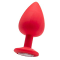 Красная анальная пробка с кристаллом Shots Media BV OUCH! Extra Large Diamond Butt Plug OU183RED (9,3 см)
