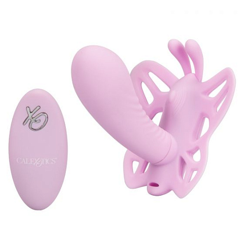 Нежно-розовая вибробабочка с пультом ДУ California Exotic Novelties Silicone Remote Venus SE-0583-05-3