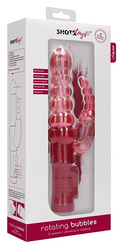 Красный вибратор-кролик Shots Media BV Rotating Bubbles SHTO006RED (23,2 см)