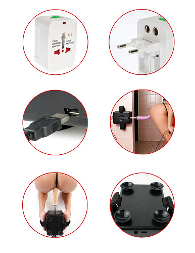 Чёрная секс-машина для вагинально-анальной стимуляции Pipedream PD3762-00