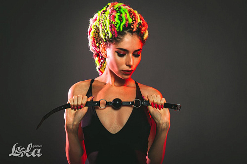 Чёрный гладкий кляп-шарик Lola toys Crave 1154-01lola