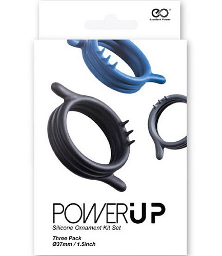Набор из 3 разноцветных эрекционных колец с шипами и усиками NMC Power Up 170149
