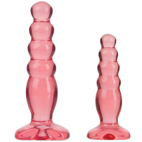 Набор из двух розовых анальных втулок Doc Johnson Crystal Jellies Anal Trainer Kit 0283-10-CD