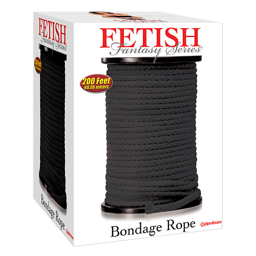Черная веревка для связывания Bondage Rope - 60,9 м. Pipedream PD3820-23