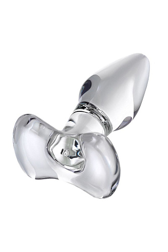 Стеклянная, прозрачная анальная втулка с ограничителем Sexus 912131 (10,5 см)