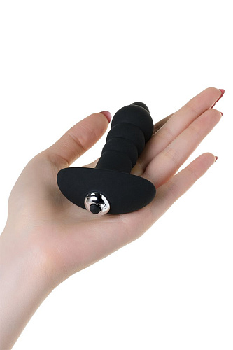 Чёрная анальная вибровтулка S-HANDE BUBLE SHD-062 (9,9 см)