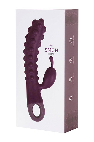 Фиолетовый вибромассажёр с бугорками KOKOS SMON №1 SMON-01-VIOLET (21,5 см)