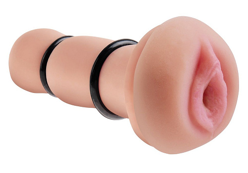 Мастурбатор-вагина телесного цвета с силиконовыми кольцами Pipedream Fill My Tight Pussy RD402