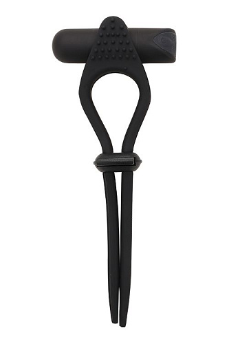 Чёрное вибролассо на пенис с утяжкой Dream Toys ADJUSTABLE COCKRING 21695