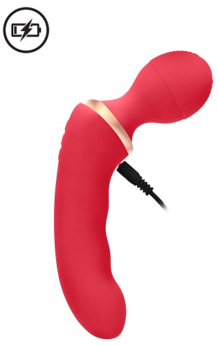 Красный двусторонний вибратор Shots Media BV Charm ELE014RED (18 см)