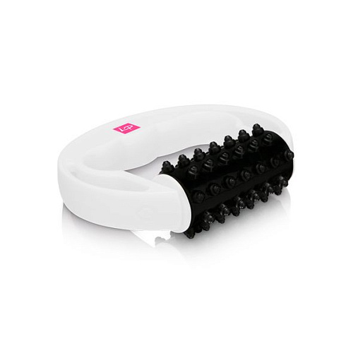 Белый массажер с чёрной насадкой LoversPremium Body Wheel Massager E22055