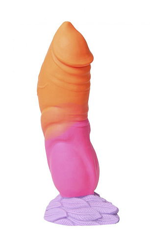 Яркий разноцветный фаллоимитатор Erasexa «Жар-птица» zoo61 (25 см)